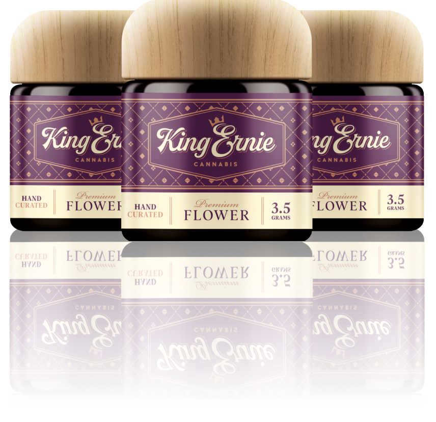 Image of 3 King Ernie flower products in jars